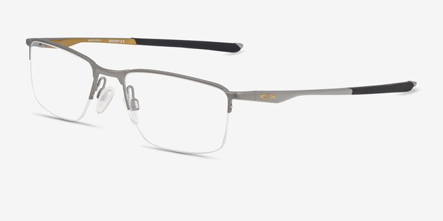 Oakley Socket 5.5 Silver MetalEyeglass Frames from EyeBuyDirect, Angle View