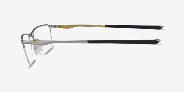Oakley Socket 5.5 Silver MetalEyeglass Frames from EyeBuyDirect, Side View