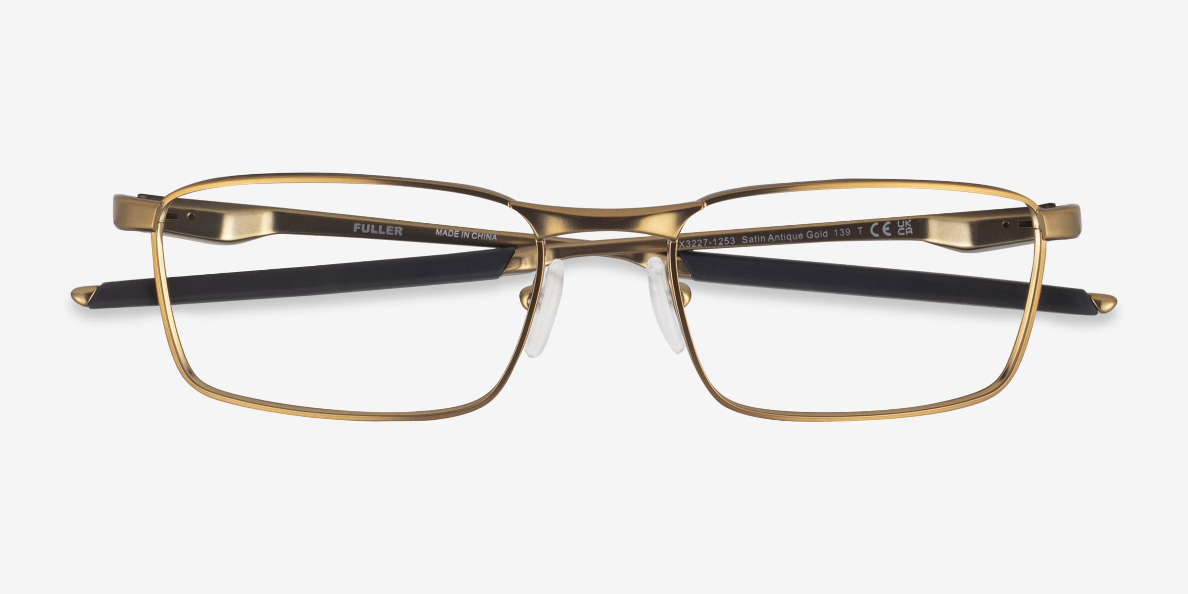 Oakley Fuller - Rectangle Satin Antique Gold Frame Glasses For Men