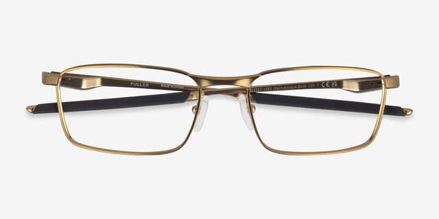 Oakley Fuller Satin Antique Gold MétalMontures de lunettes de vue d'EyeBuyDirect, Vue Rapprochée