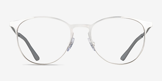 Ray-Ban RB6375 Silver On Silver MetalEyeglass Frames from EyeBuyDirect, Front View
