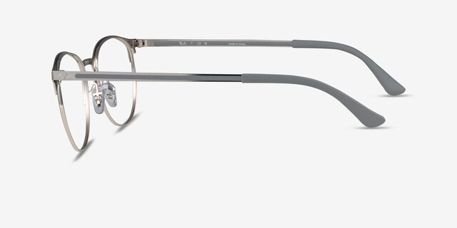 Ray-Ban RB6375 Silver On Silver MetalEyeglass Frames from EyeBuyDirect, Side View