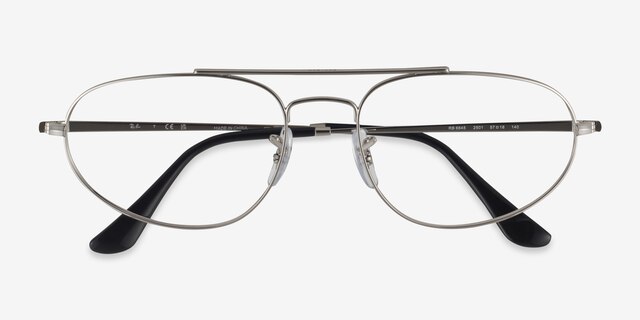 Ray-Ban RB6645 Argenté MétalMontures de lunettes de vue d'EyeBuyDirect, Vue Rapprochée