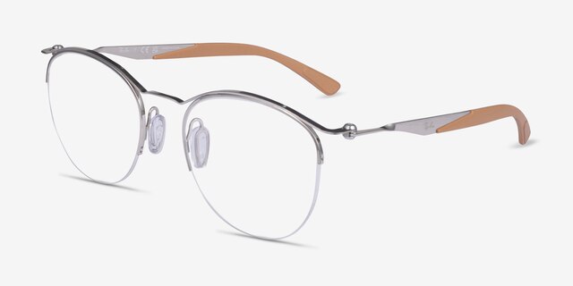 Ray-Ban RB7553 Silver MetalEyeglass Frames from EyeBuyDirect, Angle View