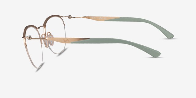 Ray-Ban RB7553 Or rose MétalMontures de lunettes de vue d'EyeBuyDirect, Vue de Côté