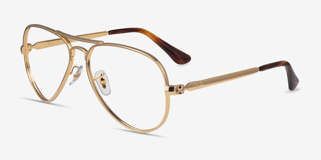 Ray-Ban RB3925V Aviator Max Arista MetalEyeglass Frames from EyeBuyDirect, Angle View