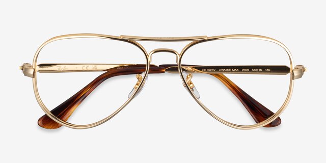 Ray-Ban RB3925V Aviator Max Arista MetalEyeglass Frames from EyeBuyDirect, Closed View