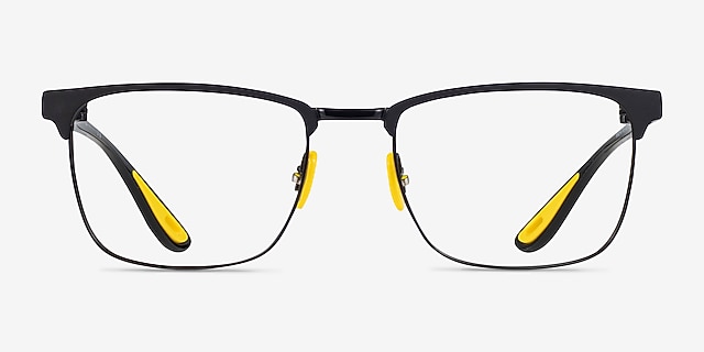 Ray-Ban RB6621M Matte Black On Black MetalEyeglass Frames from EyeBuyDirect, Front View