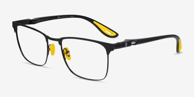 Ray-Ban RB6621M Matte Black On Black MetalEyeglass Frames from EyeBuyDirect, Angle View