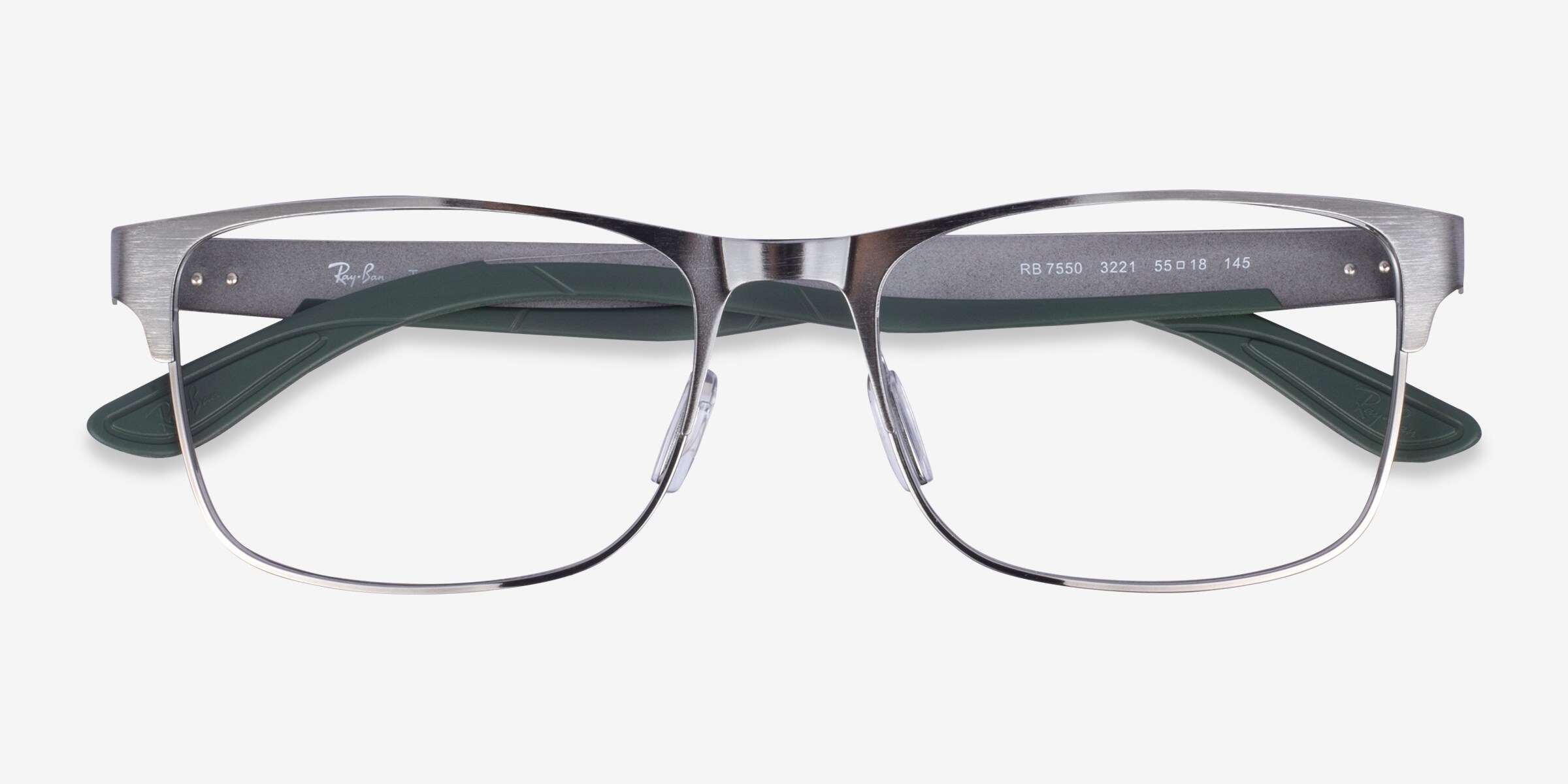 パーツ Ray Ray-Ban RB7550 - Rectangle Gunmetal Frame Eyeglasses | Eyebuydirect