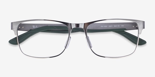 Ray-Ban RB7550 Gunmetal MetalEyeglass Frames from EyeBuyDirect, Closed View