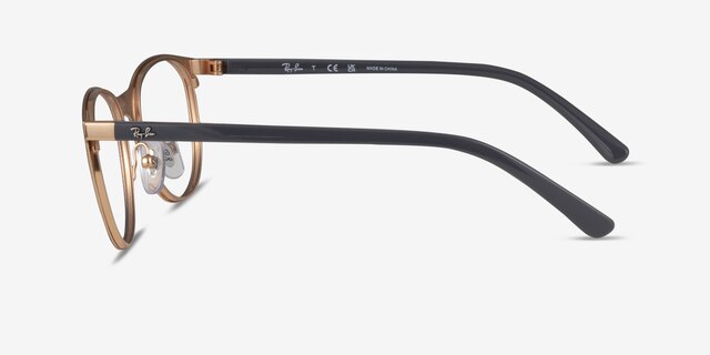 Ray-Ban RB9552V Matte Gray On Rose Gold MétalMontures de lunettes de vue d'EyeBuyDirect, Vue de Côté