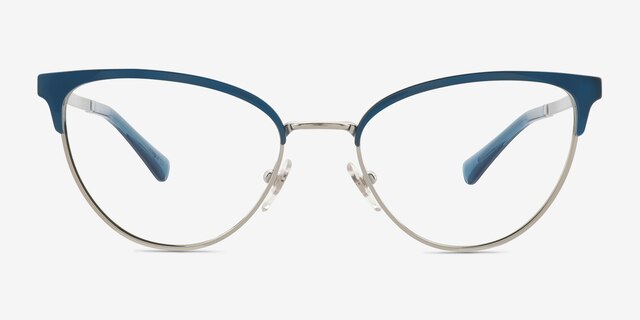 Vogue Eyewear VO4250 Blue Silver MetalEyeglass Frames from EyeBuyDirect, Front View