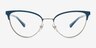 Vogue Eyewear VO4250 Blue Silver MetalEyeglass Frames from EyeBuyDirect, Front View