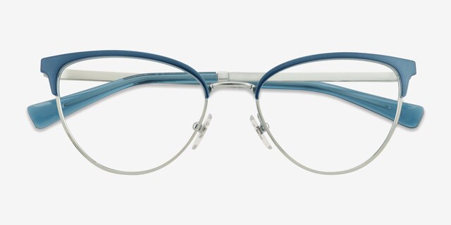 Vogue Eyewear VO4250 Blue Silver MetalEyeglass Frames from EyeBuyDirect, Closed View