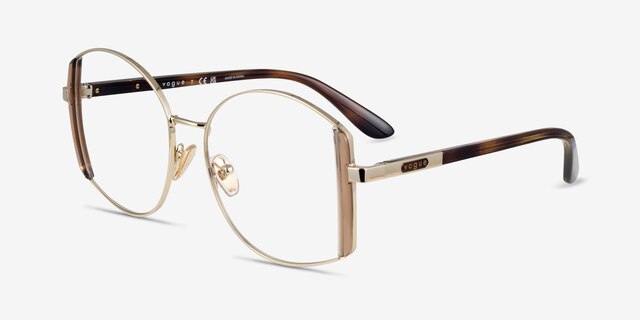 Vogue Eyewear VO4269 Pale Gold Brown MetalEyeglass Frames from EyeBuyDirect, Angle View