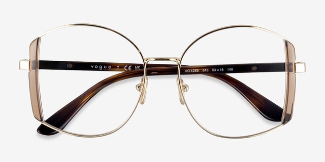 Vogue Eyewear VO4269 Pale Gold Brown MetalEyeglass Frames from EyeBuyDirect, Closed View