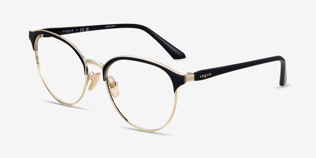 Vogue Eyewear VO4305 Black Gold MétalMontures de lunettes de vue d'EyeBuyDirect, Vue d'Angle
