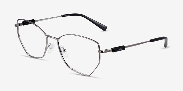 Armani Exchange AX1067 Shiny Gunmetal MetalEyeglass Frames from EyeBuyDirect, Angle View