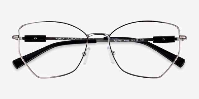 Armani Exchange AX1067 Shiny Gunmetal MetalEyeglass Frames from EyeBuyDirect, Closed View