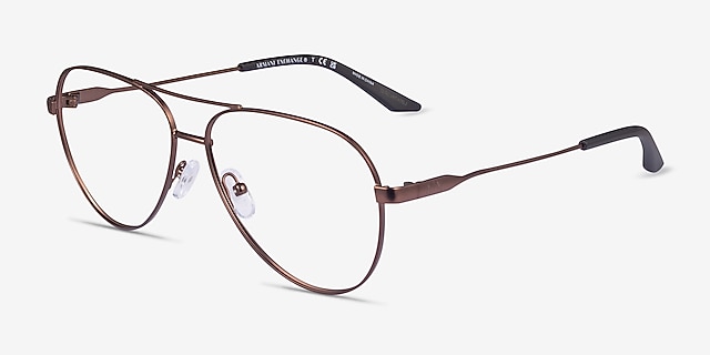 Armani Exchange AX1077 Matte Bronze MetalEyeglass Frames from EyeBuyDirect, Angle View