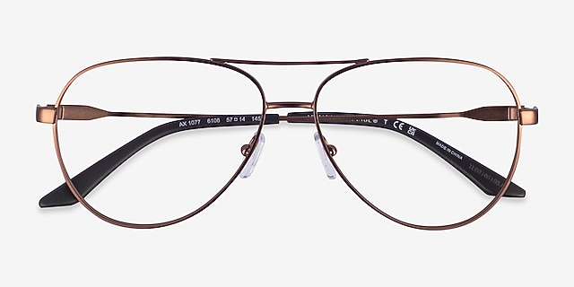 Armani Exchange AX1077 Matte Bronze MetalEyeglass Frames from EyeBuyDirect, Closed View