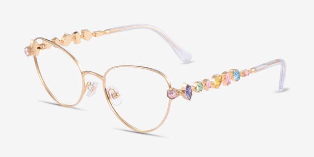Swarovski SK1024 Gold MetalEyeglass Frames from EyeBuyDirect, Angle View