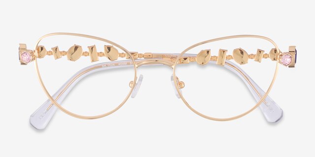 Swarovski SK1024 Gold MetalEyeglass Frames from EyeBuyDirect, Closed View