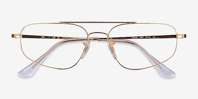 Ray-Ban RB6550 Arista Gold MetalEyeglass Frames from EyeBuyDirect, Closed View