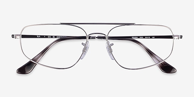 Ray-Ban RB6550 Gunmetal MetalEyeglass Frames from EyeBuyDirect, Closed View