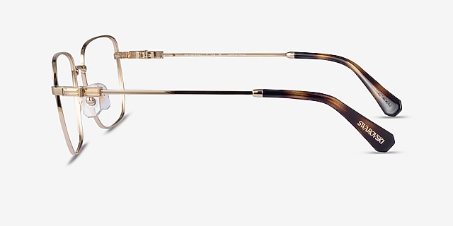Swarovski SK1003 Pale Gold MetalEyeglass Frames from EyeBuyDirect, Side View