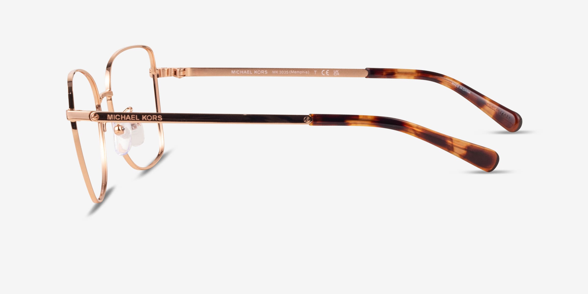 Michael Kors MK3035 Memphis - Square Rose Gold Frame Glasses For