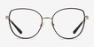 Michael Kors MK3066J Empire Round Light Gold Black MetalEyeglass Frames from EyeBuyDirect, Front View