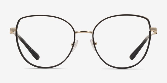 Michael Kors MK3066J Empire Round Light Gold Black MetalEyeglass Frames from EyeBuyDirect, Front View