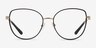 Michael Kors MK3066J Empire Round Light Gold Black MétalMontures de lunettes de vue d'EyeBuyDirect, Vue de Face