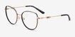 Michael Kors MK3066J Empire Round Light Gold Black MetalEyeglass Frames from EyeBuyDirect, Angle View