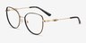 Michael Kors MK3066J Empire Round Light Gold Black MétalMontures de lunettes de vue d'EyeBuyDirect, Vue d'Angle