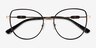 Michael Kors MK3066J Empire Round Light Gold Black MétalMontures de lunettes de vue d'EyeBuyDirect, Vue Rapprochée