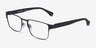 Emporio Armani EA1027 Matte Black MetalEyeglass Frames from EyeBuyDirect, Angle View
