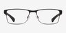 Emporio Armani EA1052 Rubber Black Gunmetal MétalMontures de lunettes de vue d'EyeBuyDirect, Vue de Face