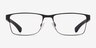 Emporio Armani EA1052 Rubber Blue Gunmetal MétalMontures de lunettes de vue d'EyeBuyDirect, Vue de Face