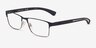 Emporio Armani EA1052 Rubber Blue Gunmetal MétalMontures de lunettes de vue d'EyeBuyDirect, Vue d'Angle