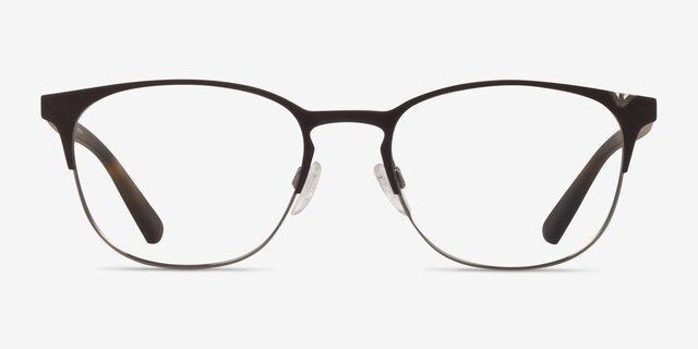 Emporio Armani EA1059 Matte Brown Gunmetal MetalEyeglass Frames from EyeBuyDirect, Front View