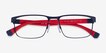 Emporio Armani EA1105 Matte Blue MetalEyeglass Frames from EyeBuyDirect, Closed View