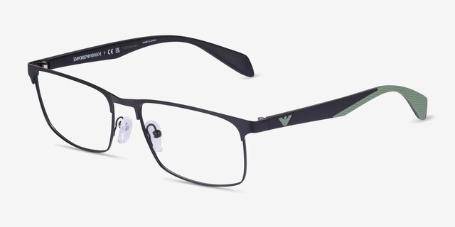 Emporio Armani EA1149 Matte Black MetalEyeglass Frames from EyeBuyDirect, Angle View