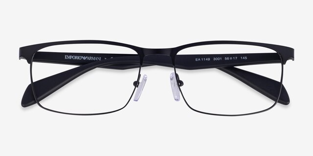 Emporio Armani EA1149 Matte Black MetalEyeglass Frames from EyeBuyDirect, Closed View