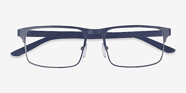 Emporio Armani EA1170 Matte Blue MetalEyeglass Frames from EyeBuyDirect, Closed View