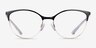 Emporio Armani EA1087 Shiny Black Pale Gold MétalMontures de lunettes de vue d'EyeBuyDirect, Vue de Face