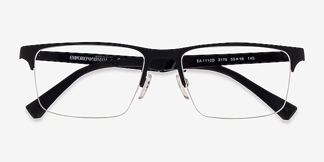 Emporio Armani EA1110D Rubber Black MetalEyeglass Frames from EyeBuyDirect, Closed View