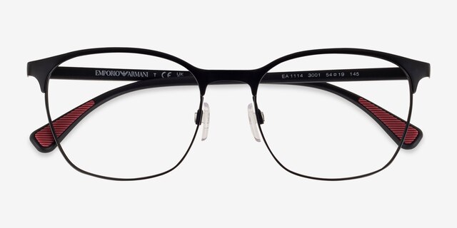 Emporio Armani EA1114 Matte Black MetalEyeglass Frames from EyeBuyDirect, Closed View